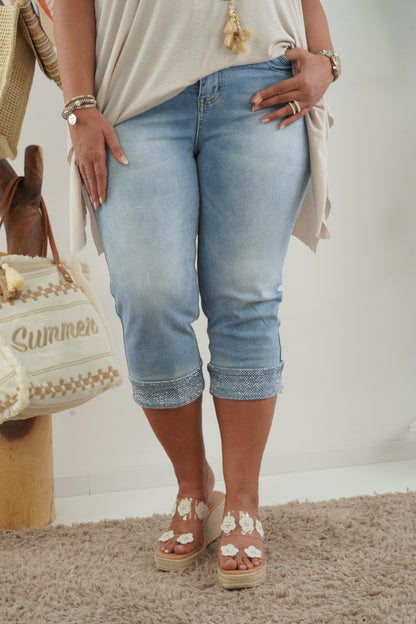 Jeans-Capri in Light-Blue (38,40,42,44,46,48)