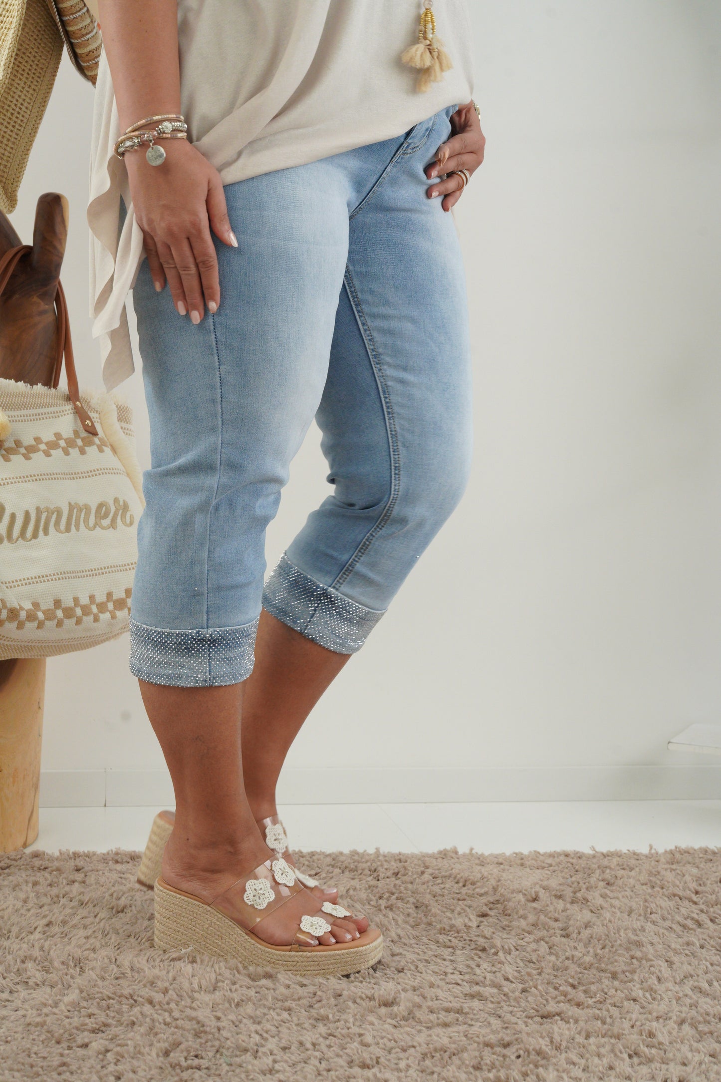 Jeans-Capri in Light-Blue (38,40,42,44,46,48)