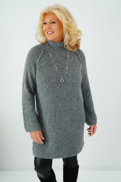 Long Pullover in Grau (38-42)