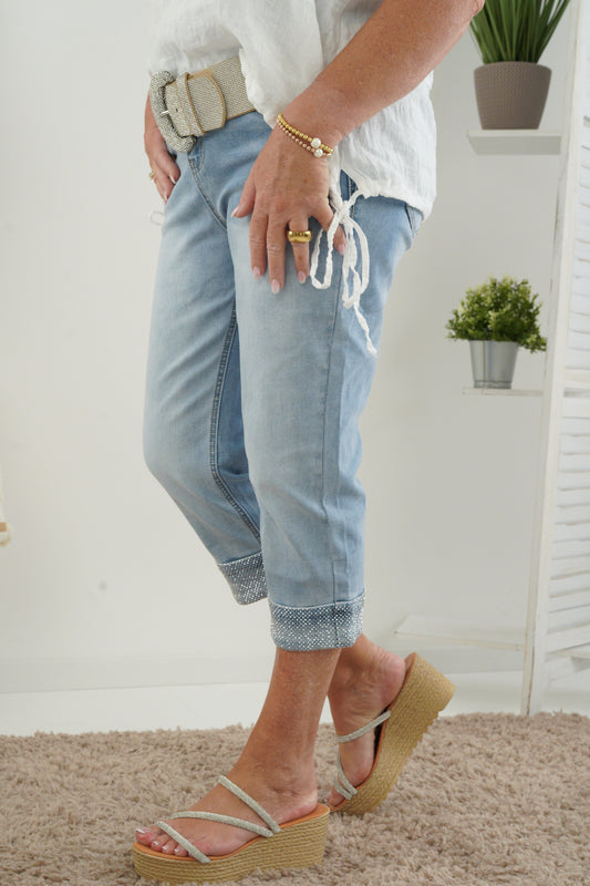 Jeans-Capri in Light-Blue (38,40,42,44,46,48)