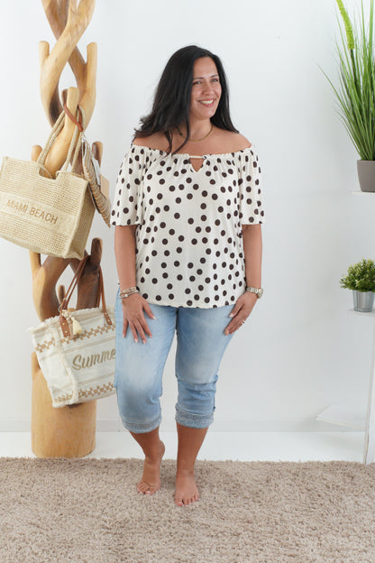 Shirt in Creme-Schoko (38-44)