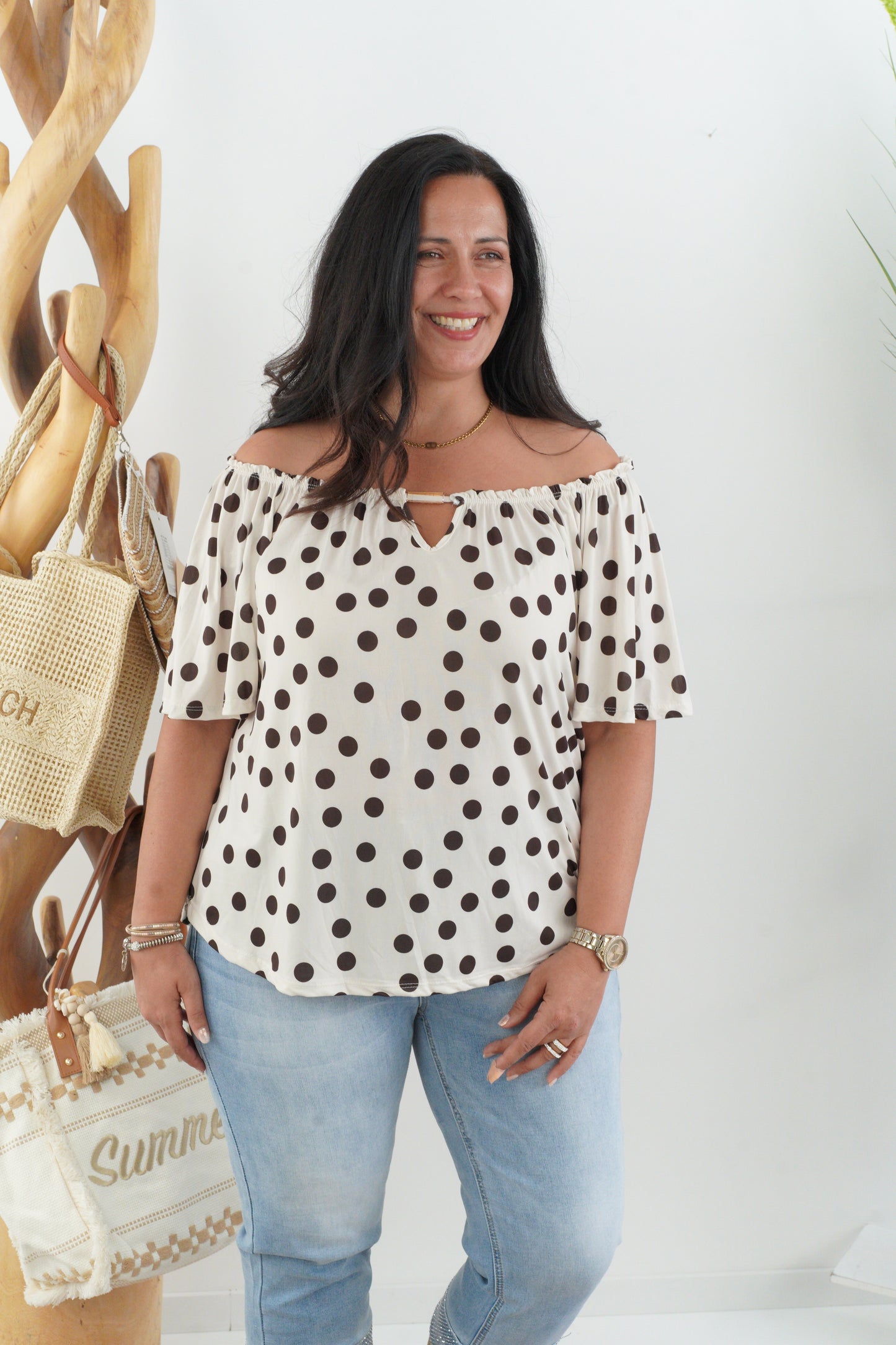 Shirt in Creme-Schoko (38-44)
