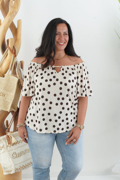 Shirt in Creme-Schoko (38-44)