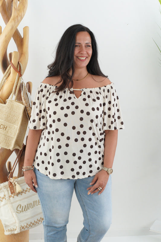 Shirt in Creme-Schoko (38-44)