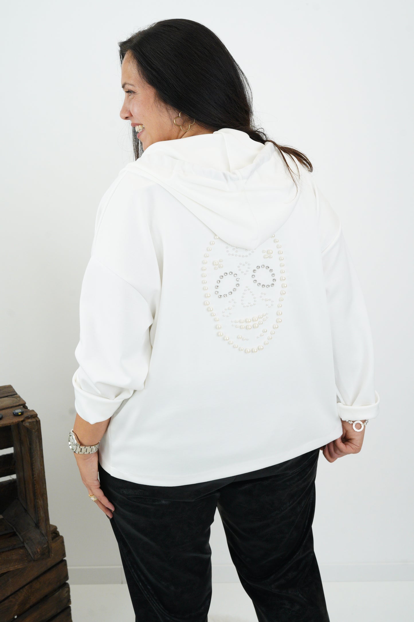 Sweatjacke in Off-White (40-44)