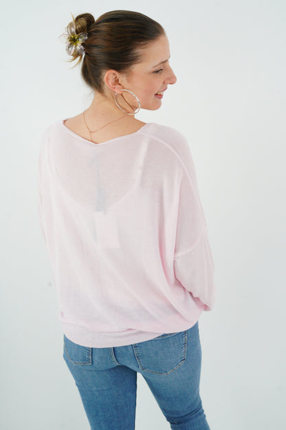 Feinstrick Pullover in Rosa (38-42)