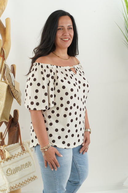Shirt in Creme-Schoko (38-44)