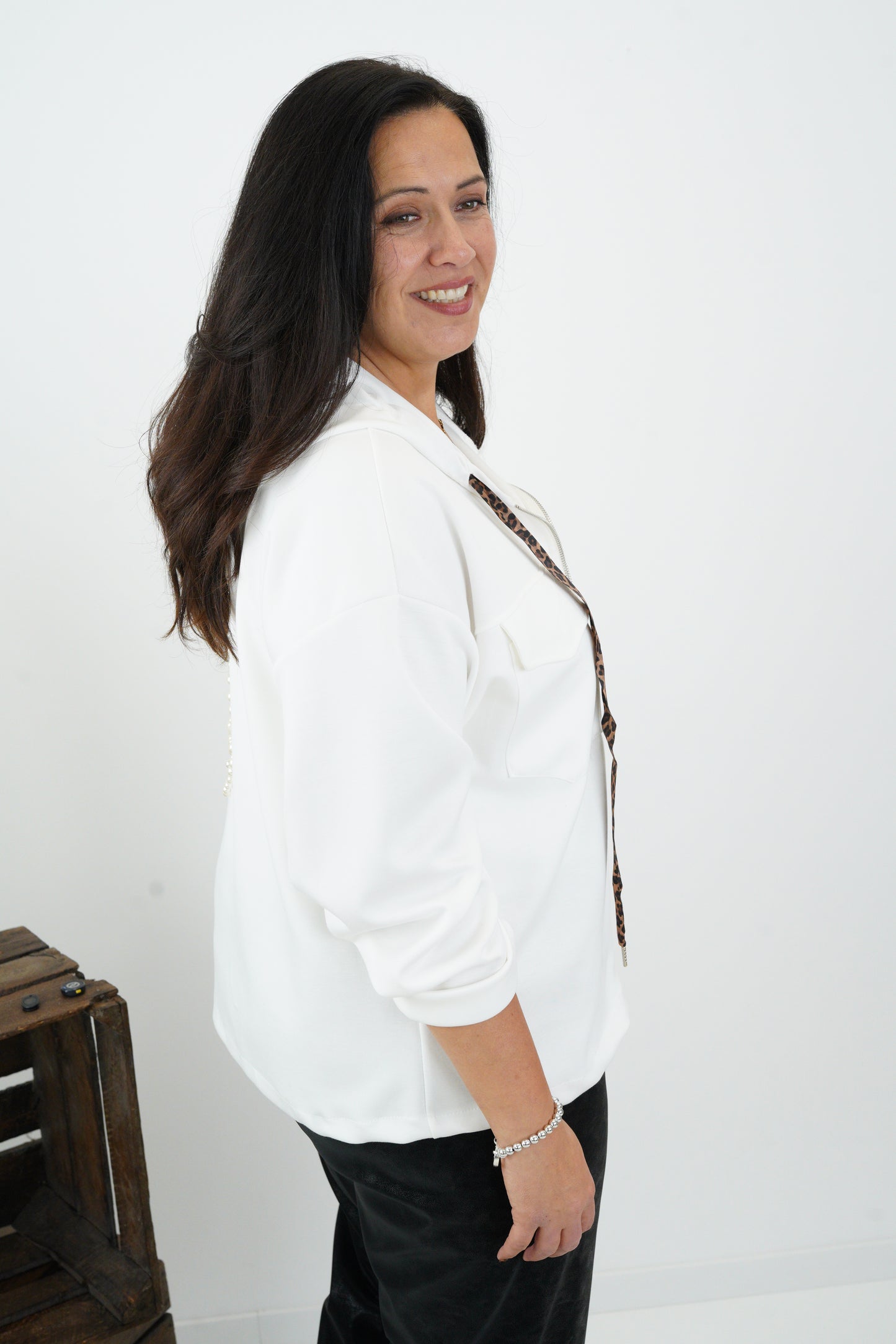 Sweatjacke in Off-White (40-44)