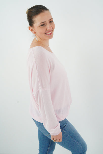 Feinstrick Pullover in Rosa (38-42)