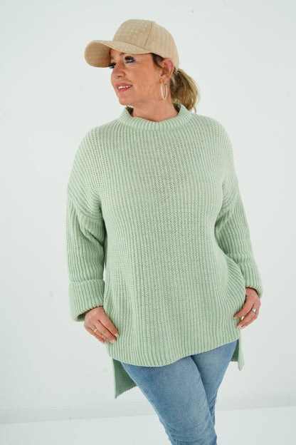 Strickpullover in Salbei (38-42)