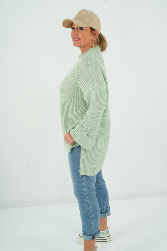 Strickpullover in Salbei (38-42)