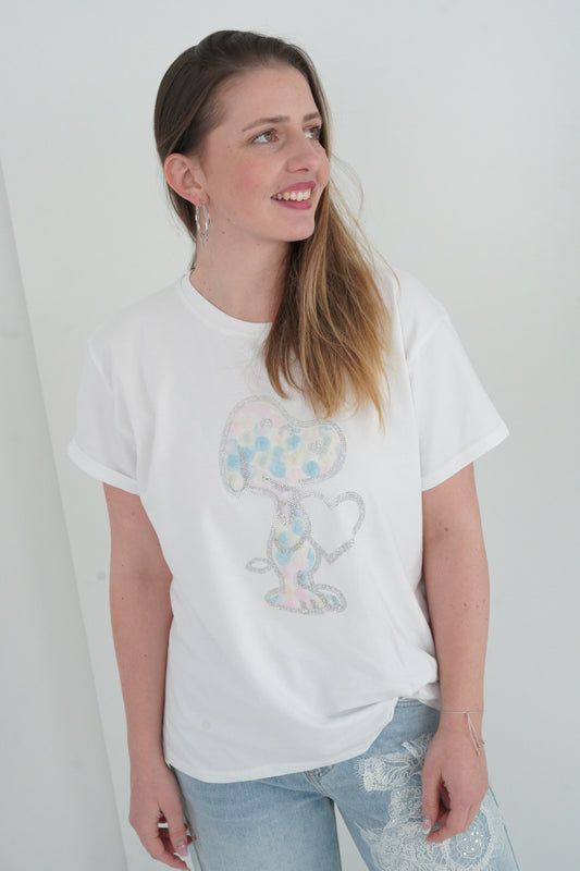 T-Shirt in Weiß-Bunt (38-42)