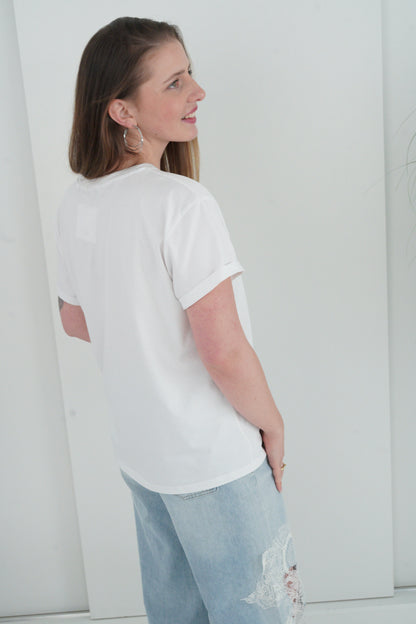 T-Shirt in Weiß-Bunt (38-42)