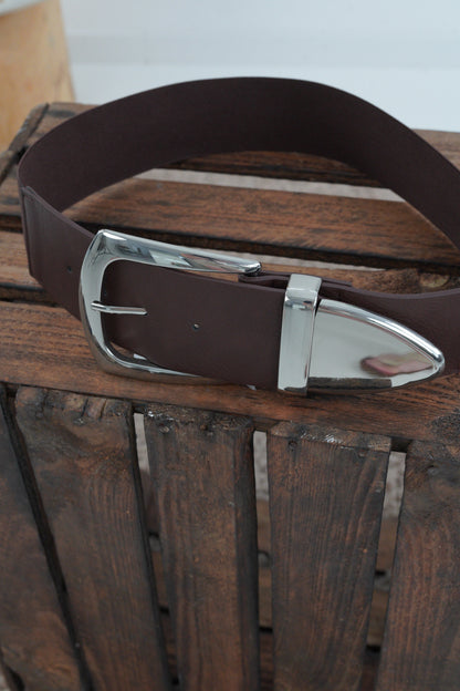 Gürtel in Schoko-Silber (80cm, 85cm)