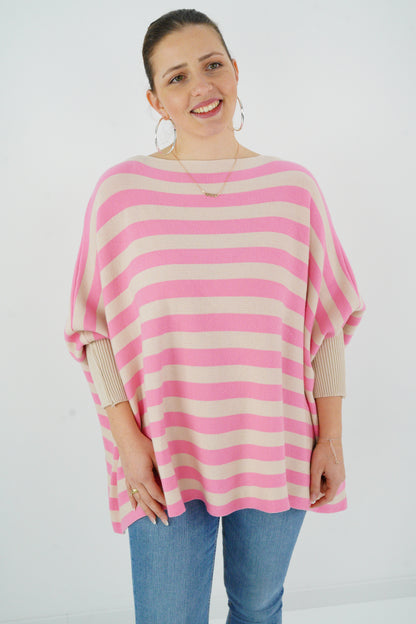 Pullover in Rosa-Beige (38-48) Oversize