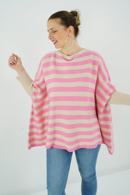 Pullover in Rosa-Beige (38-48) Oversize