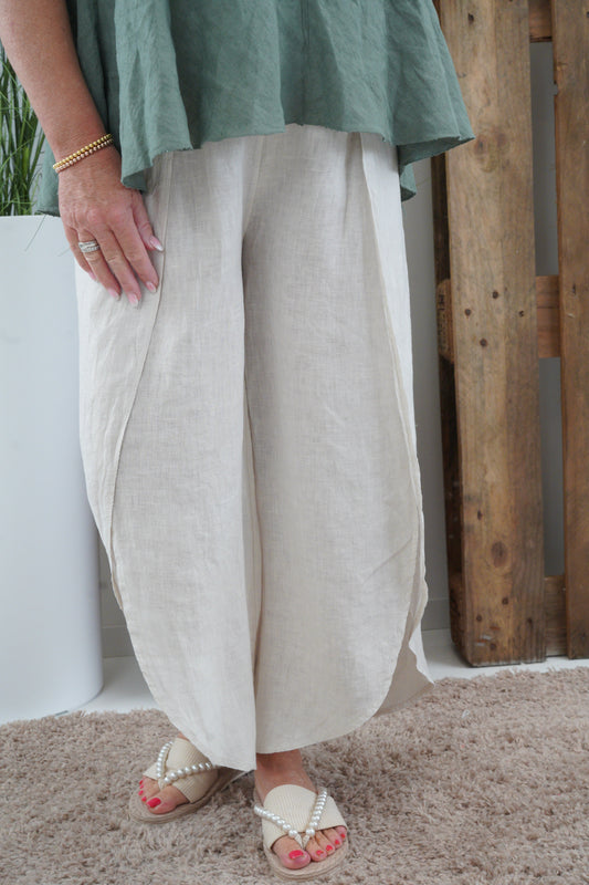 Leinenhose in Beige (38-42)