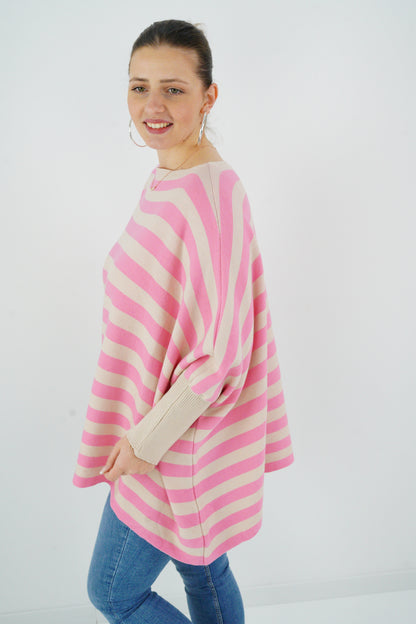 Pullover in Rosa-Beige (38-48) Oversize