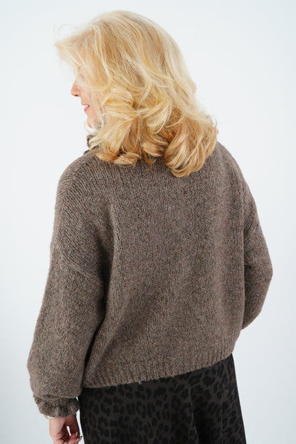 Strickjacke in Cappuccino (38-42)