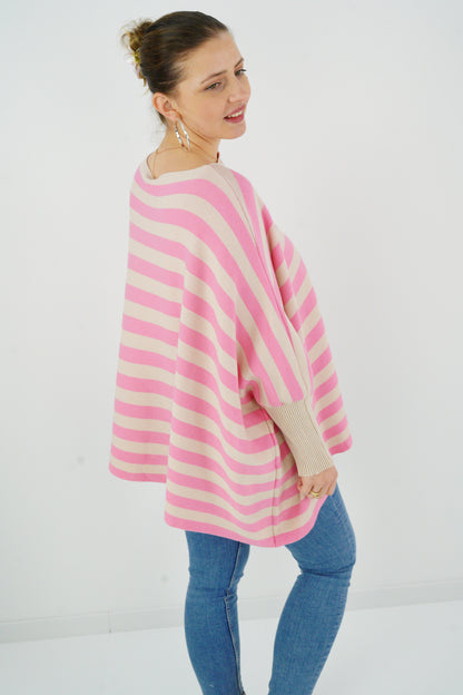 Pullover in Rosa-Beige (38-48) Oversize