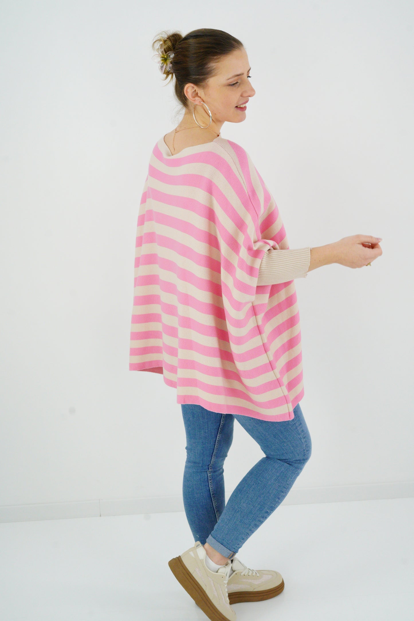 Pullover in Rosa-Beige (38-48) Oversize