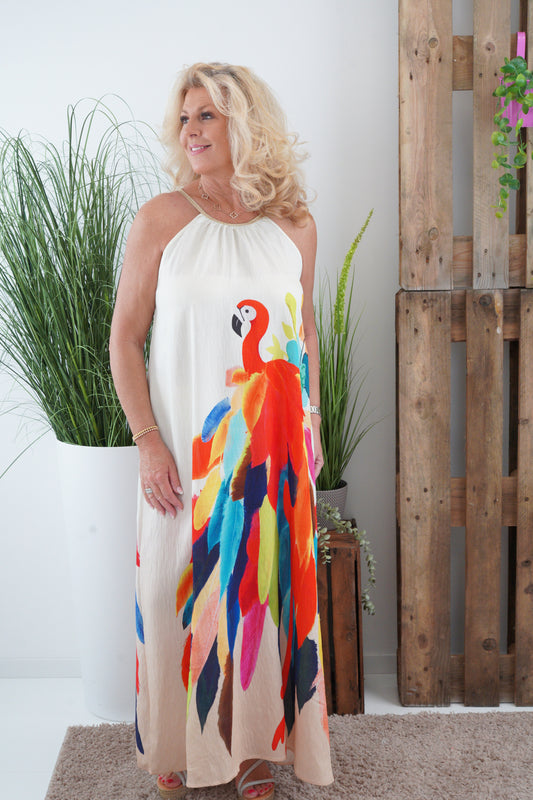 Kleid in Creme-Bunt (38-42)