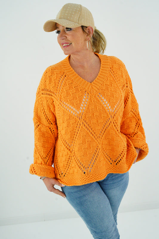 Strickpullover in Orange (38-44)