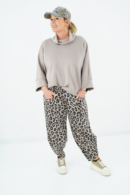 Sweat-Hose in Beige-Leo (38-44)