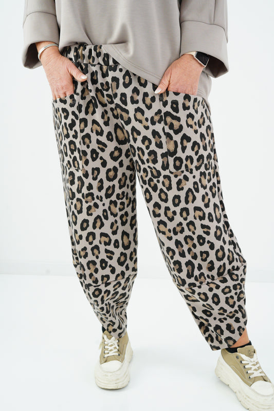 Sweat-Hose in Beige-Leo (38-44)