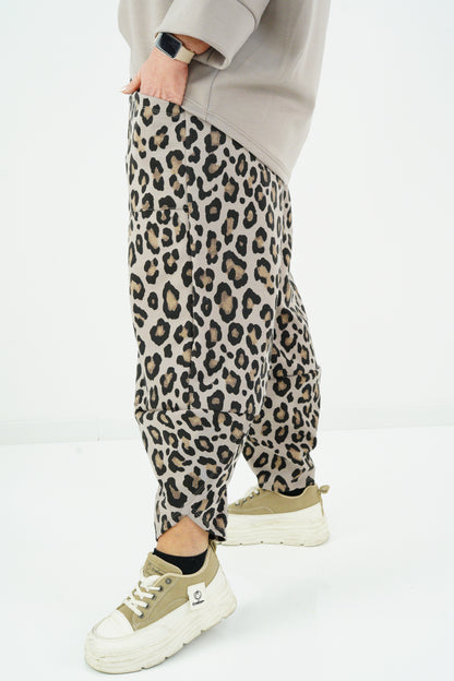 Sweat-Hose in Beige-Leo (38-44)