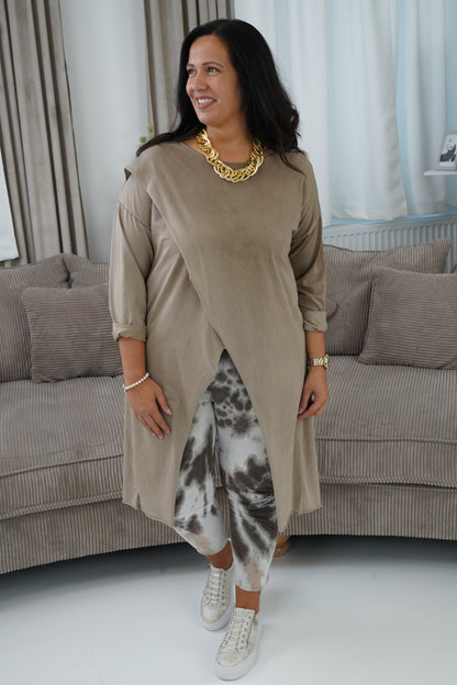 Long Shirt in Taupe (38-44)