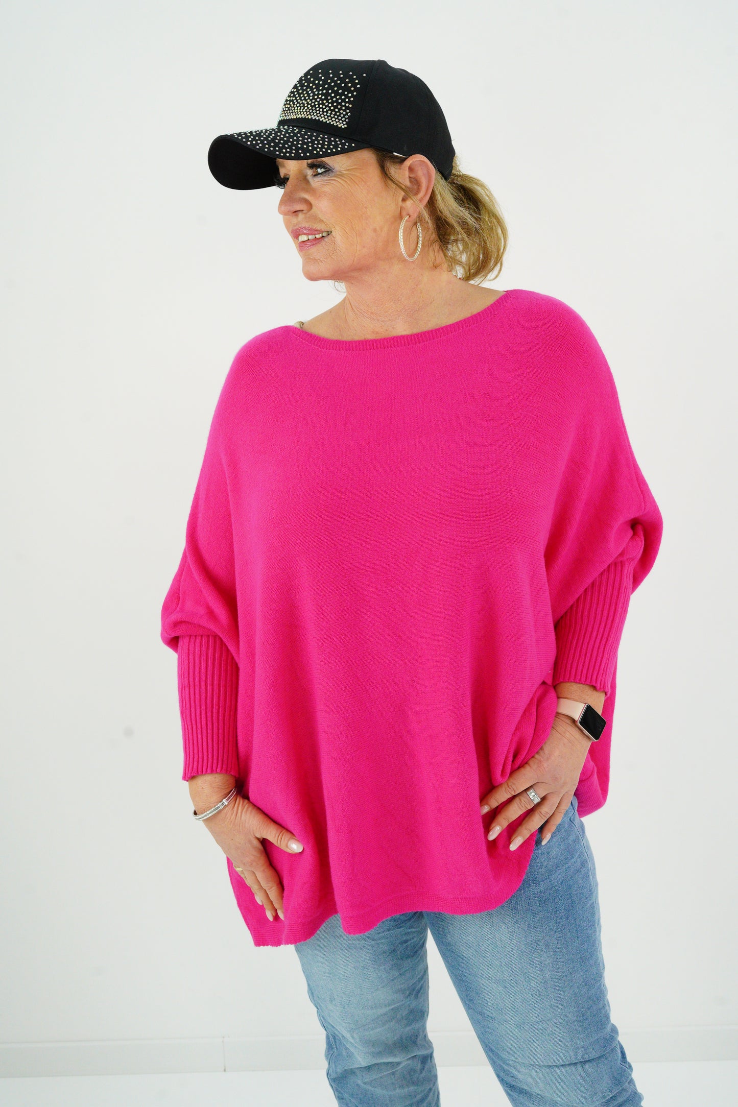 Pullover in Magenta-Pink (36-48-Oversize)