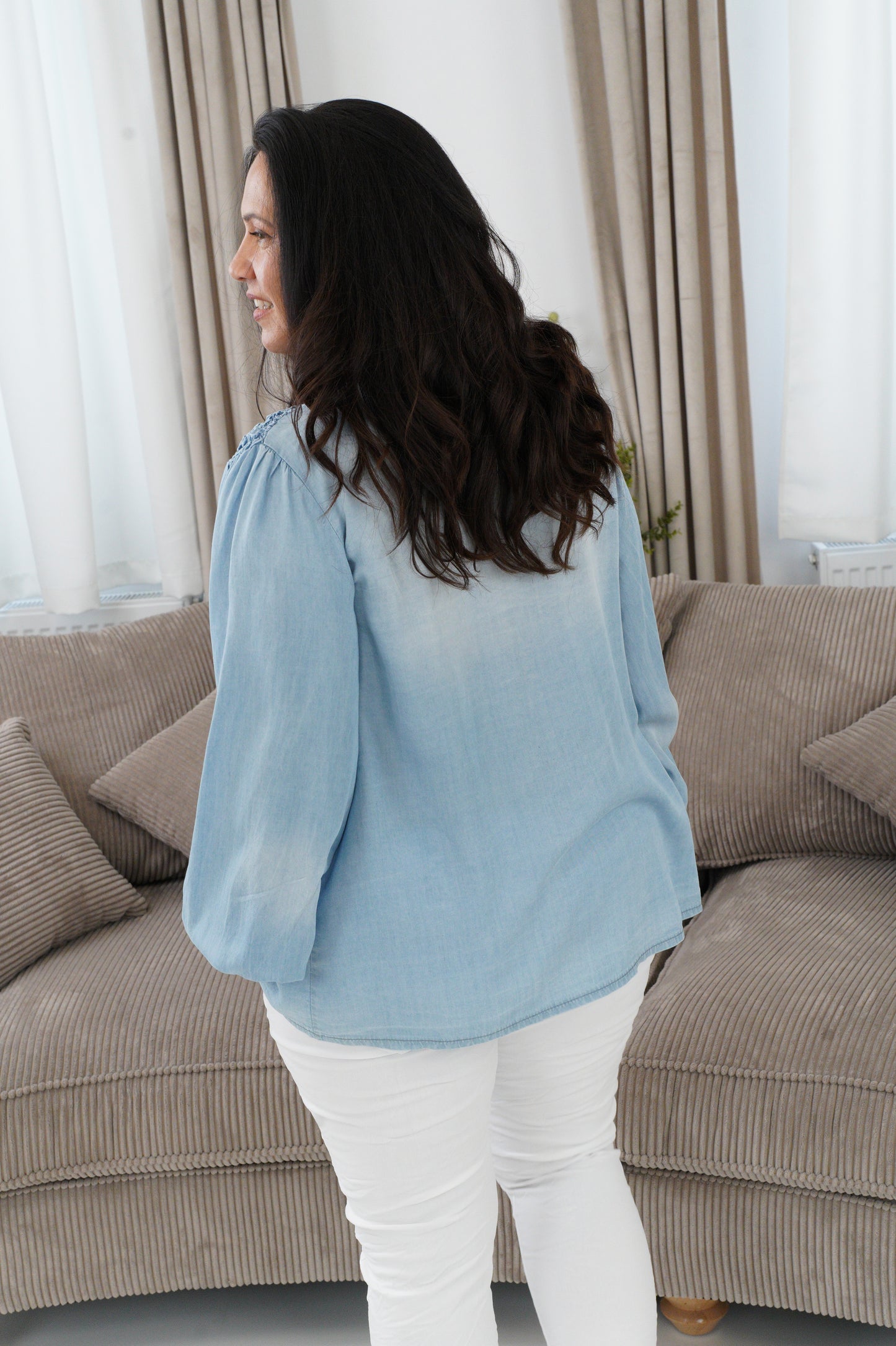 Jeansbluse in Light-Blue (40-44)