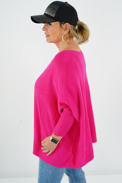 Pullover in Magenta-Pink (36-48-Oversize)