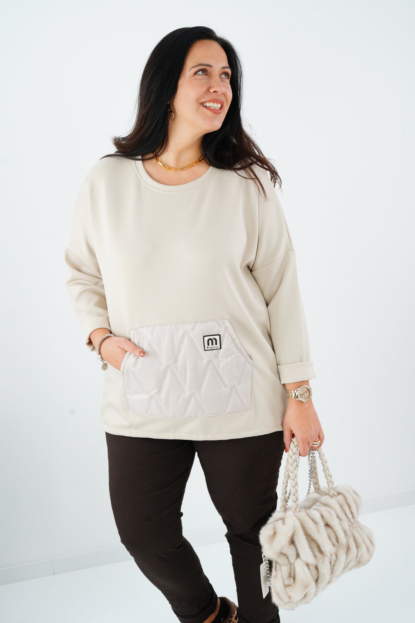 Sweatshirt in Beige (42-46)
