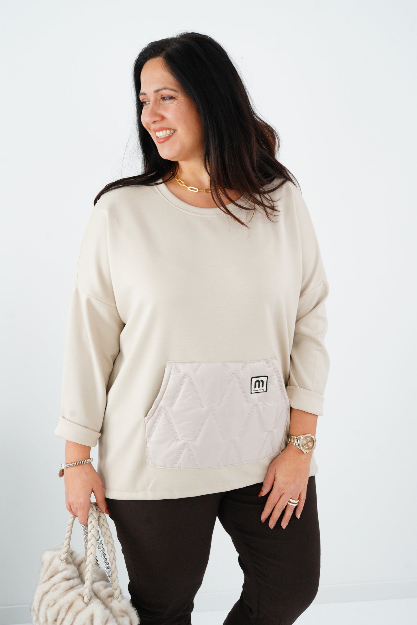 Sweatshirt in Beige (42-46)