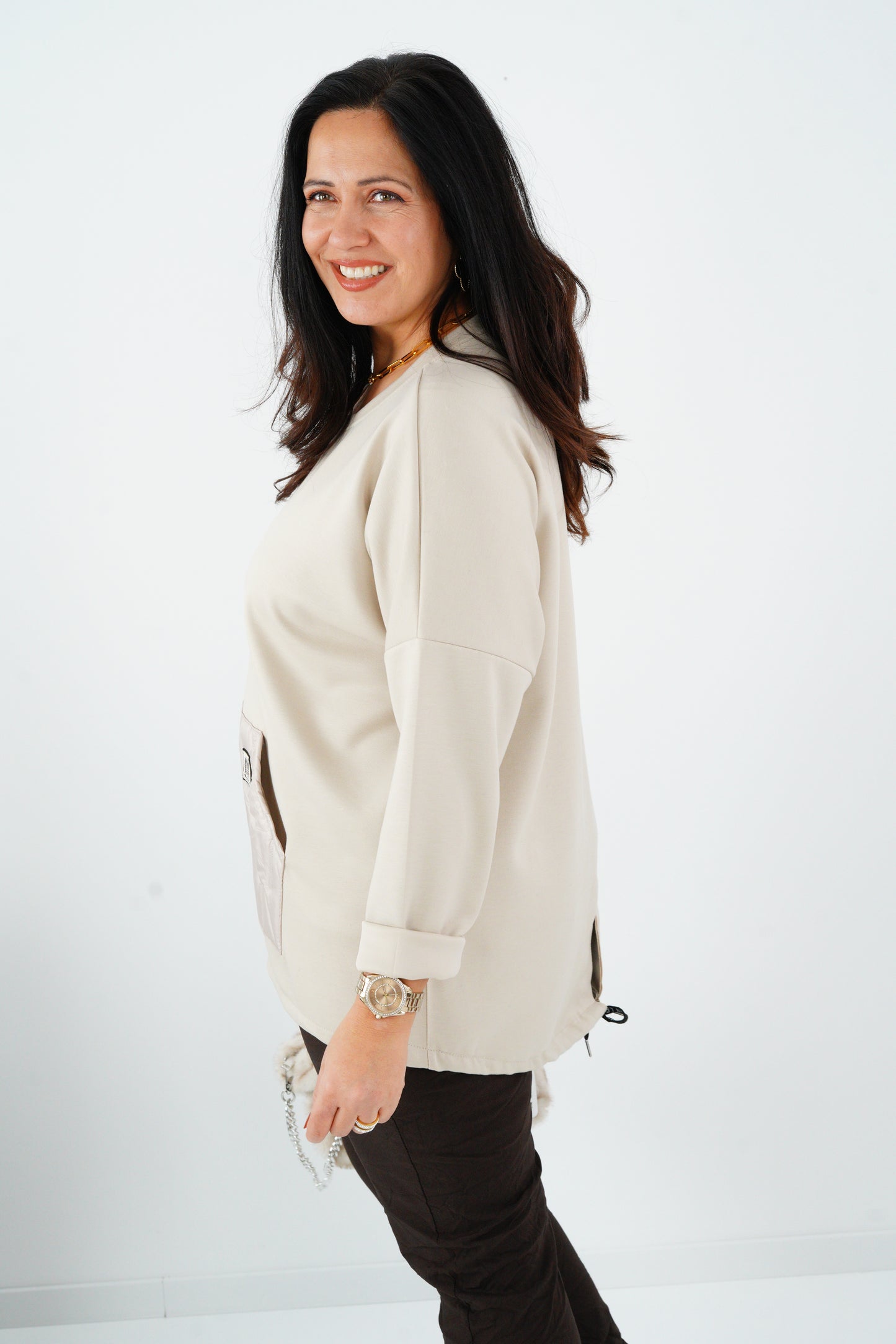 Sweatshirt in Beige (42-46)