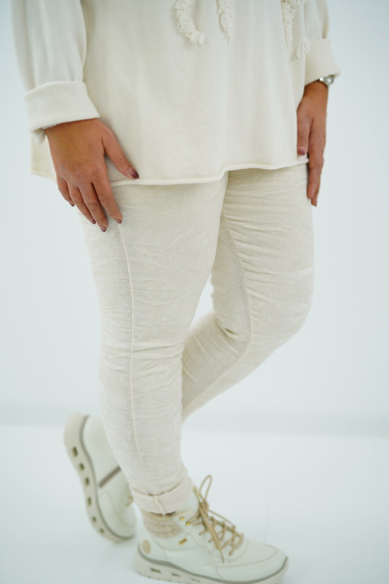 Samtcord Joggpant "Ariella" (38-42+) Butter