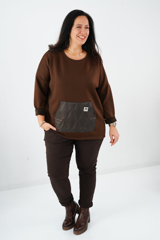 Sweatshirt in Chocolate (42-46)