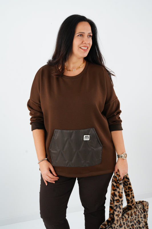 Sweatshirt in Chocolate (42-46)