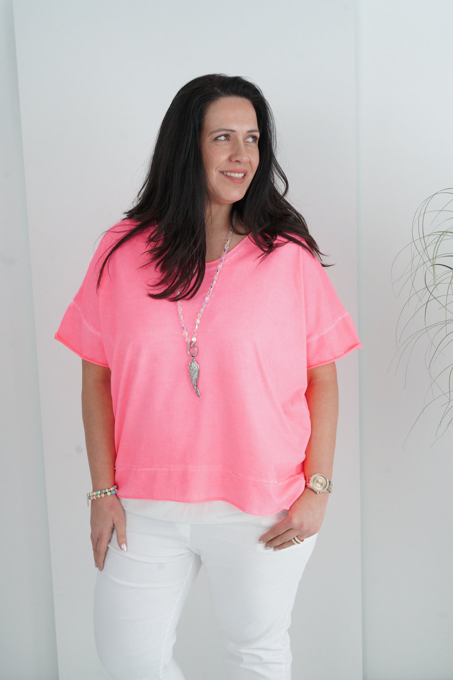 T-Shirt in Neon-Melone (40-46)