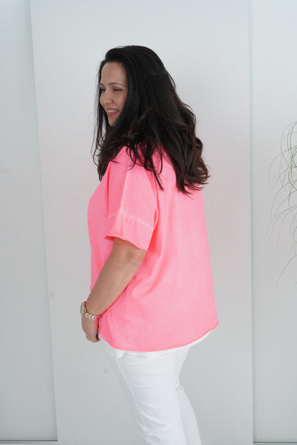 T-Shirt in Neon-Melone (40-46)