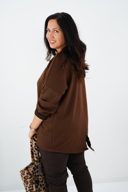 Sweatshirt in Chocolate (42-46)