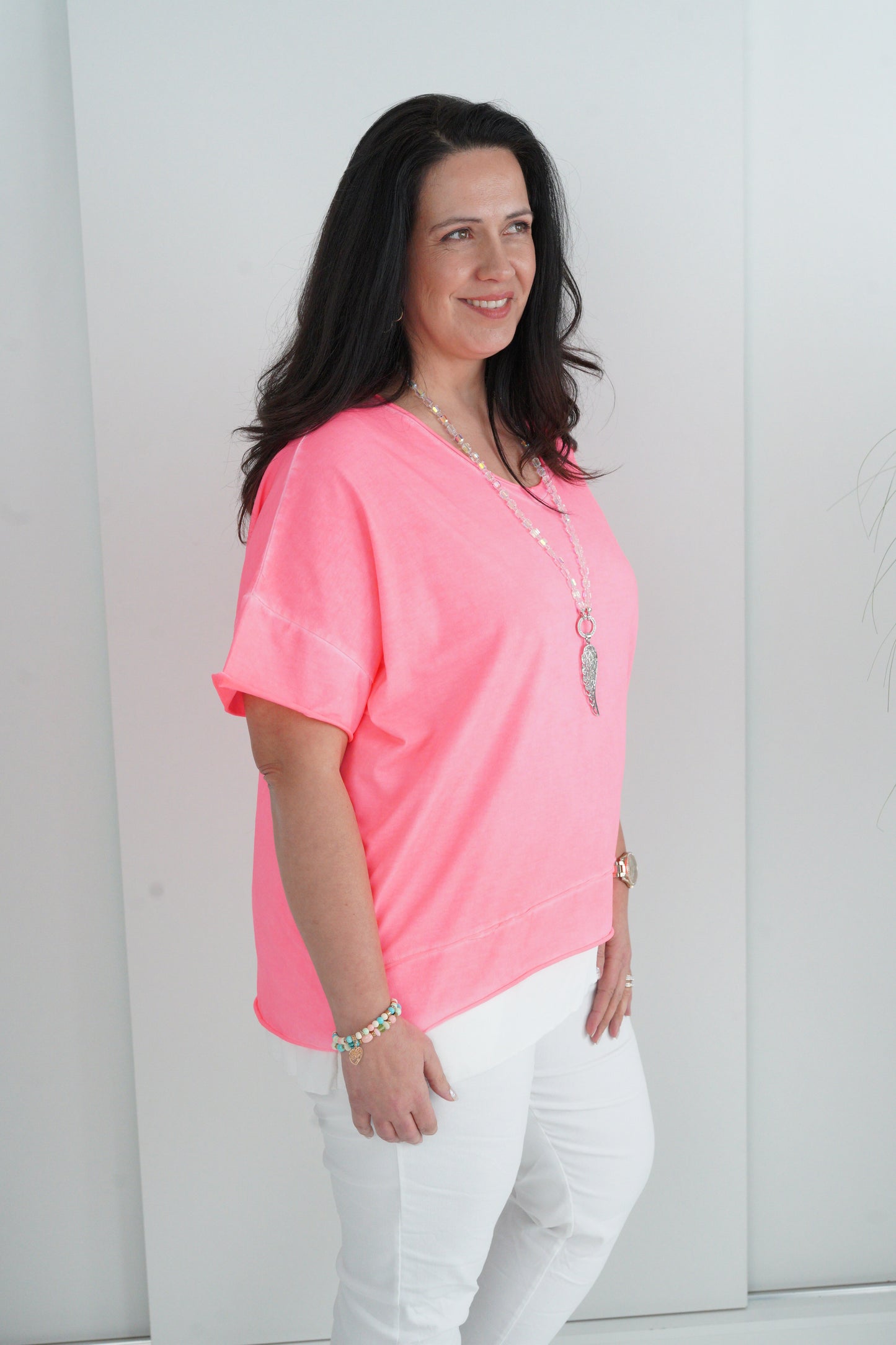 T-Shirt in Neon-Melone (40-46)