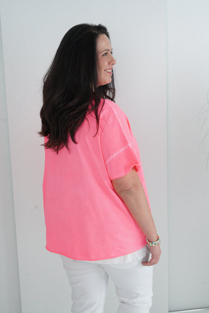 T-Shirt in Neon-Melone (40-46)