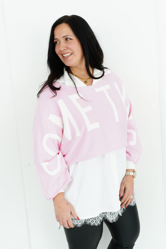 Crop Pullover in Candyrosa  (36-44)