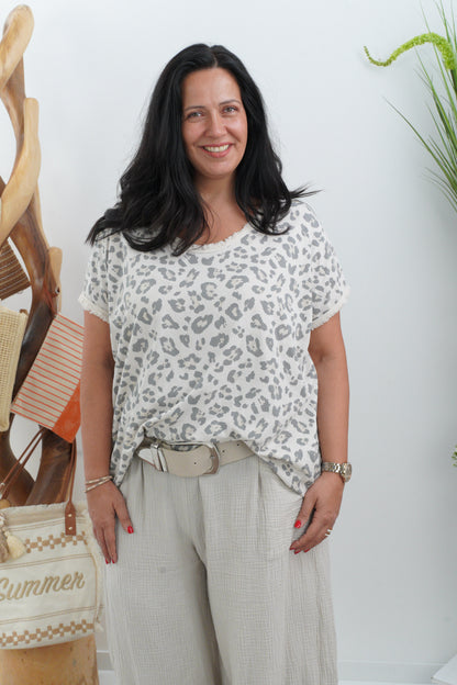 T-Shirt in Leo-Beige (42-46)
