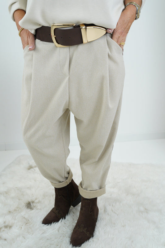 Baggy Hose in Beige-Cocnag (38-42+)