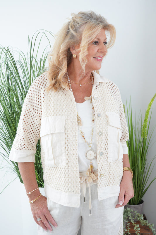 Bluse in Cremebeige (38-42)