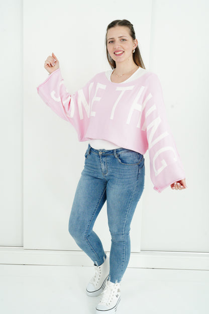 Crop Pullover in Candyrosa  (36-44)